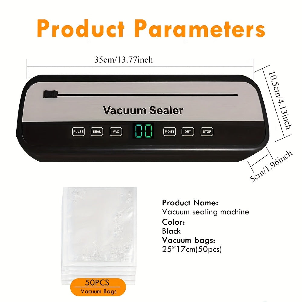 Электрический вакуумный запайщик с цифровым дисплеем для хранения продуктов 220В для кухни