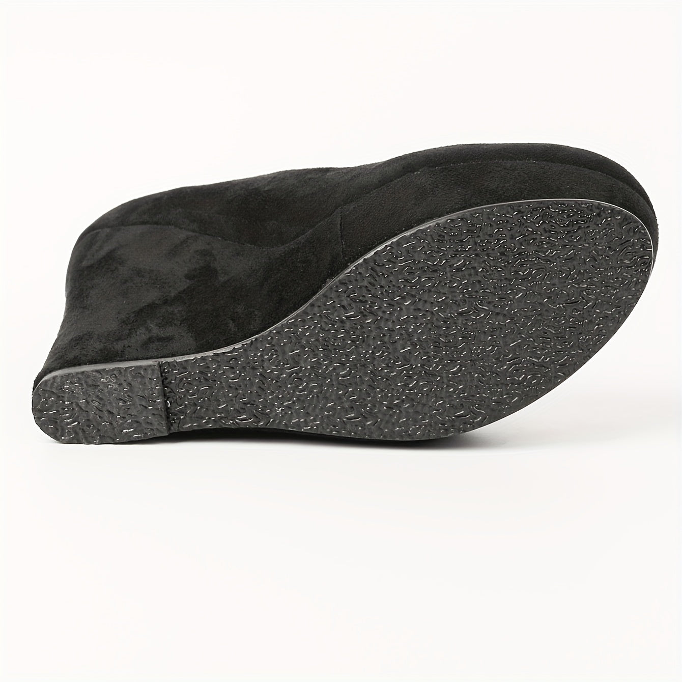 Women's Solid Color Wedge Heel Shoes Platform Pumps with Buckle Strap