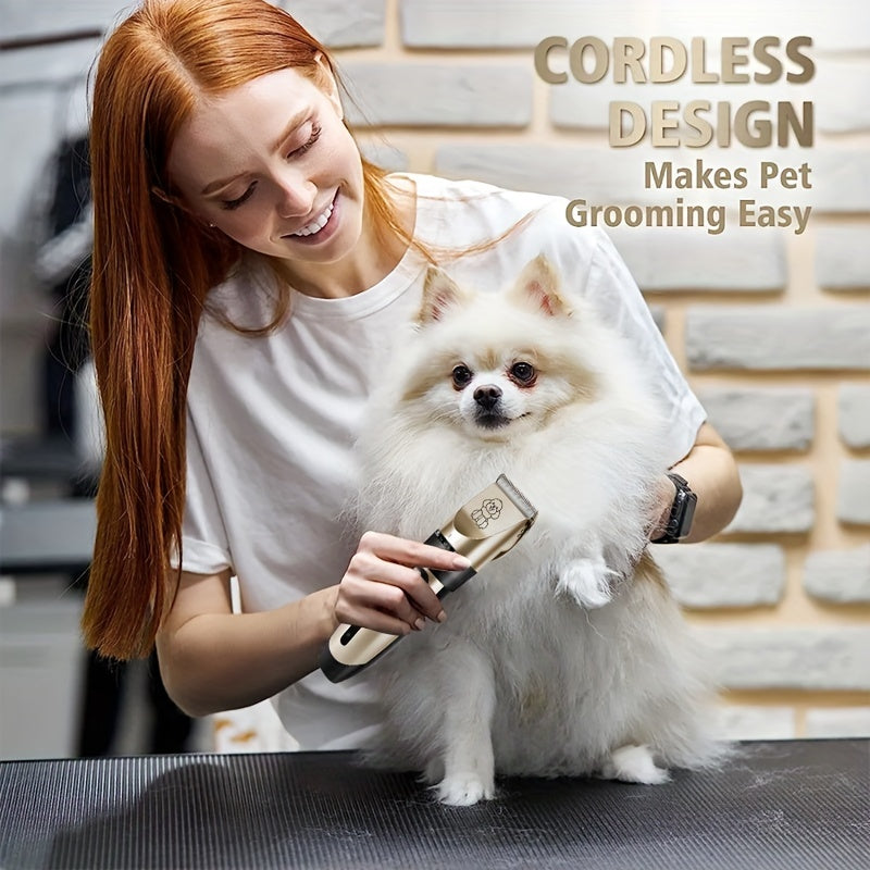 Electric Pet Grooming Clippers USB Rechargeable with Ceramic Blades for Cats and Dogs