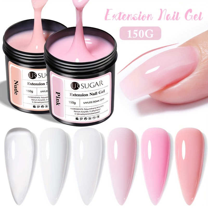 Pinkish-White Nail Extension Gel 150g Fast-Dry UV/LED Soak Off High-Quality
