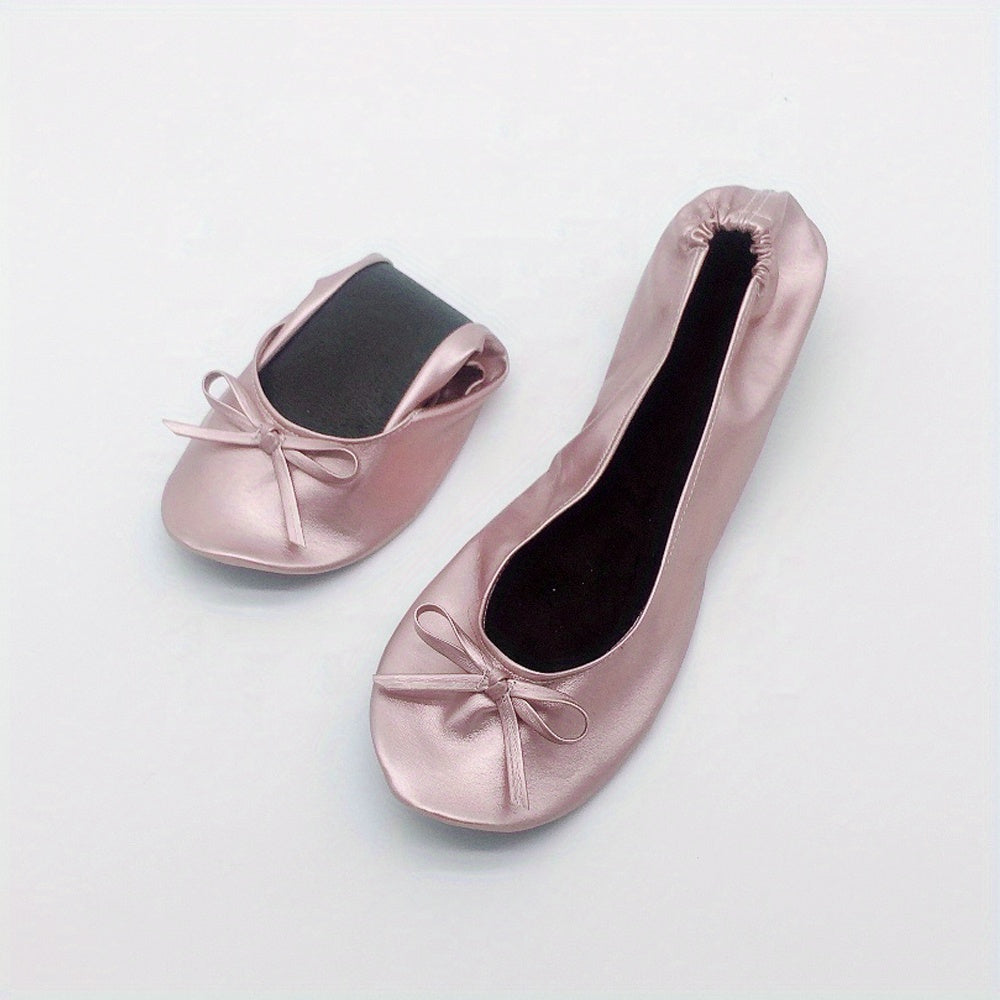 ayollar uchun buriladigan balet tufli, tugma bilan, yumshoq tagliklar, to'ylar uchun