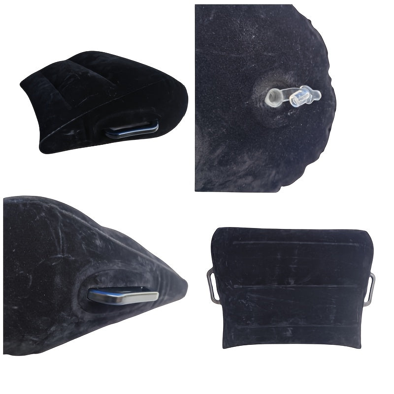 Inflatable Love Pillow for Couples Black Polyester Sturdy Lightweight Romantic