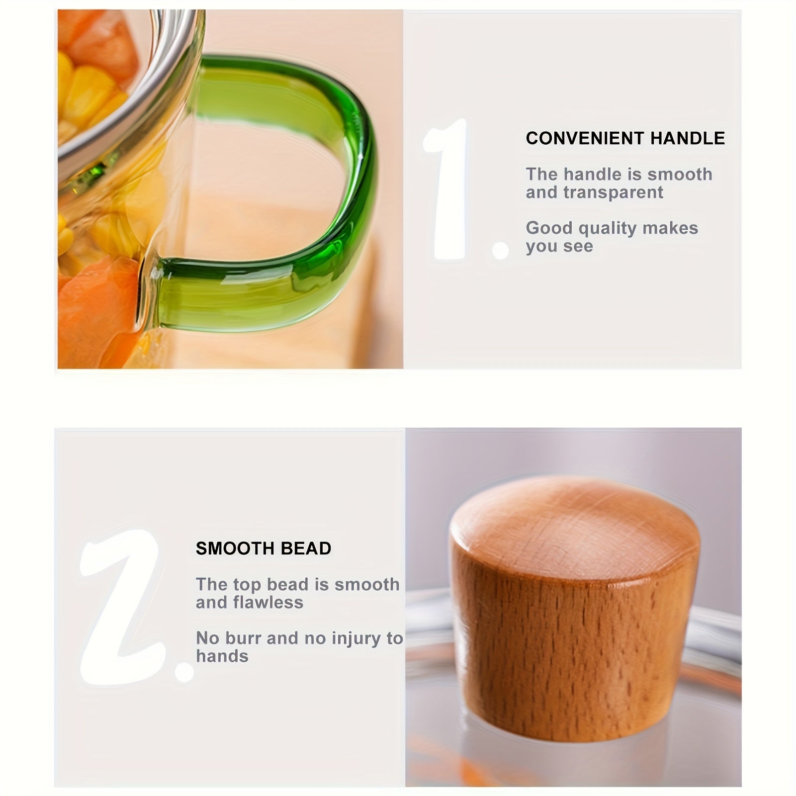 Qo'l bilan yasalgan shisha qozon to'plami qopqoq bilan - issiqqa chidamli plita qozoni va qozon, makaron, noodle, sho'rva, sut va bolalar ovqatini tayyorlash uchun ideal, plita uchun xavfsiz