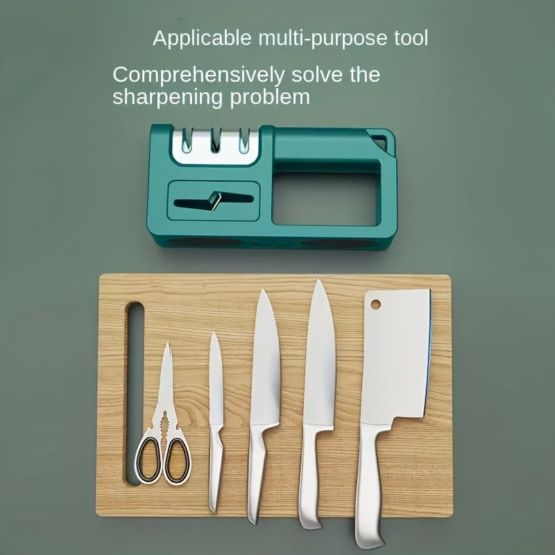 4-in-1 Manual Knife and Scissor Sharpener Stainless Steel Blade Honing Tool