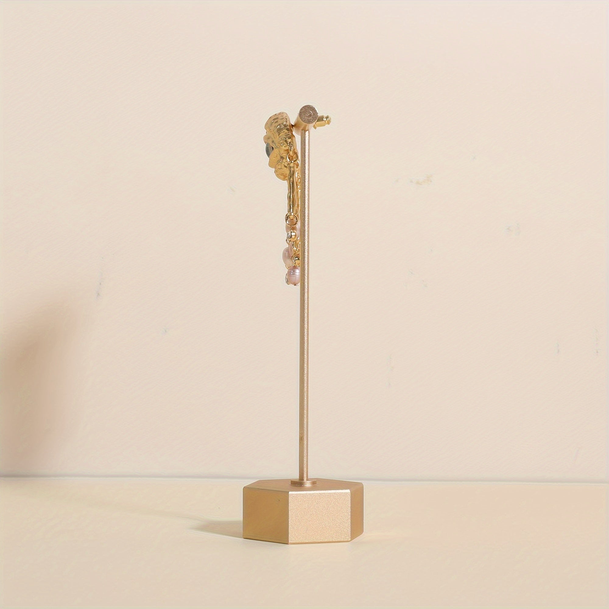 Aluminum Alloy Jewelry Display Stand Hexagon Earring Holder for Studs and Dangles