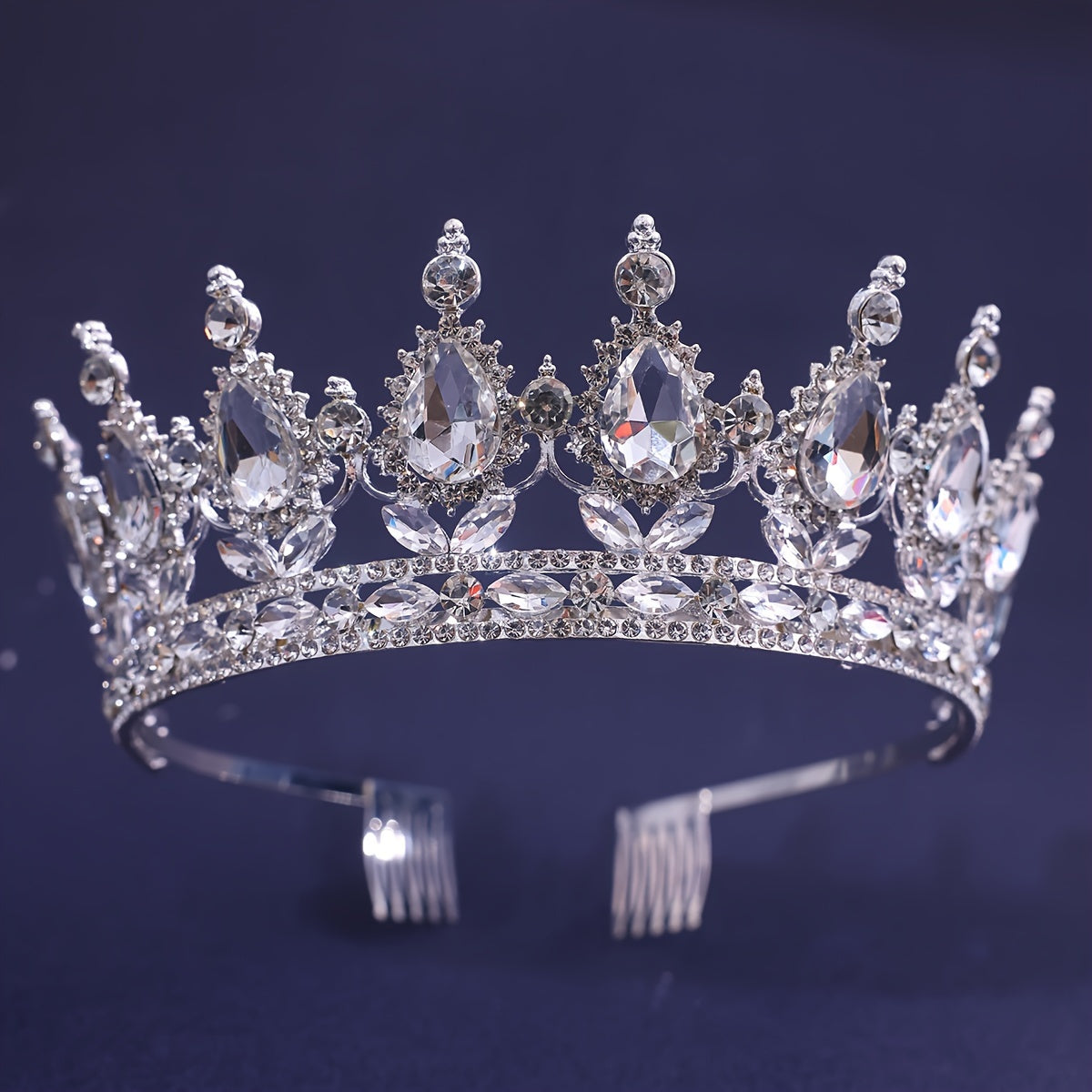 Rhinestone Crown Hair Comb Tiaras for Bridal Wedding Princess Headwear