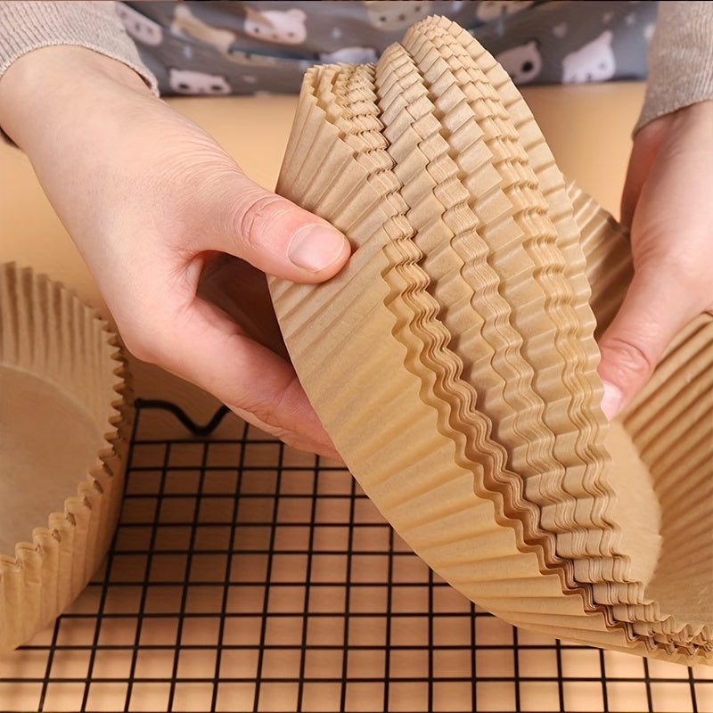 70 Pieces Non-Stick Air Fryer Liners 16cm Disposable Paper Bowls for Baking Cooking Microwave