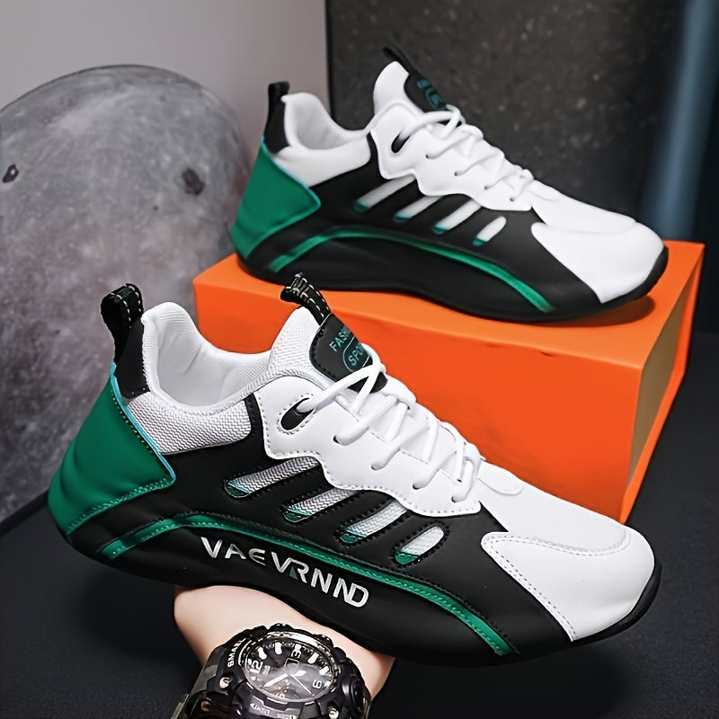 Men's All-Season Casual Sneakers Black Teal White Green PU PVC Low Top