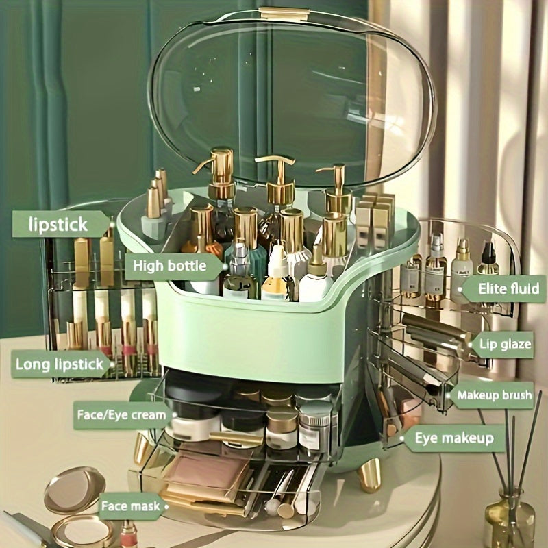 Multi-Layer Cosmetic Organizer with Transparent Lid for Jewelry Makeup and Art Supplies