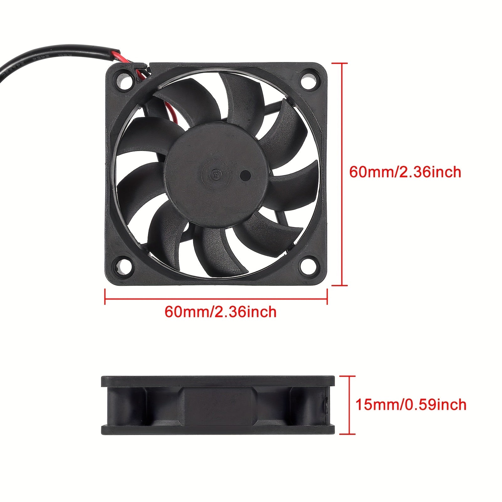 2pcs 60mm USB DC Cooling Fans for PC Case and Raspberry Pi