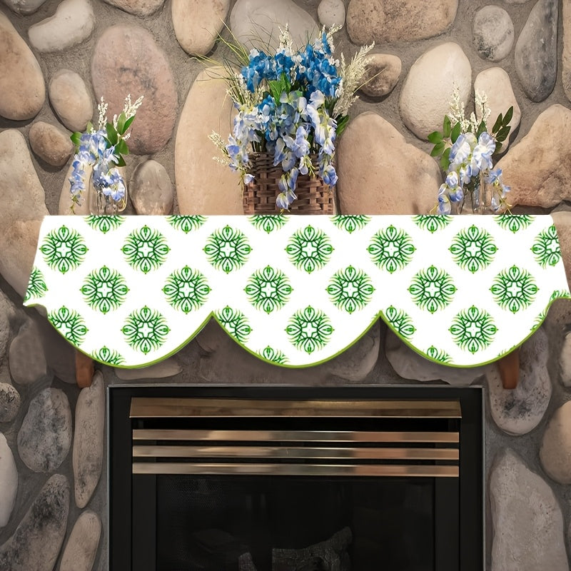Multi-Functional Geometric Mantle Scarf for Fireplace 49.78cm x 78.7" Polyester Winter Holiday Decor
