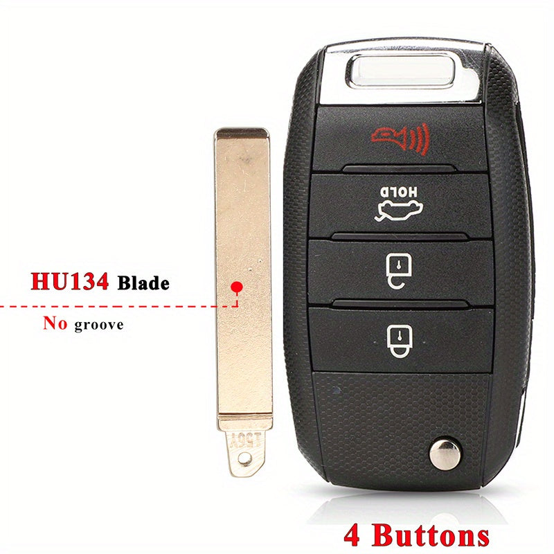 Flip Remote Key Shell Black ABS Car Fob Housing Replacement for SUV Sedan