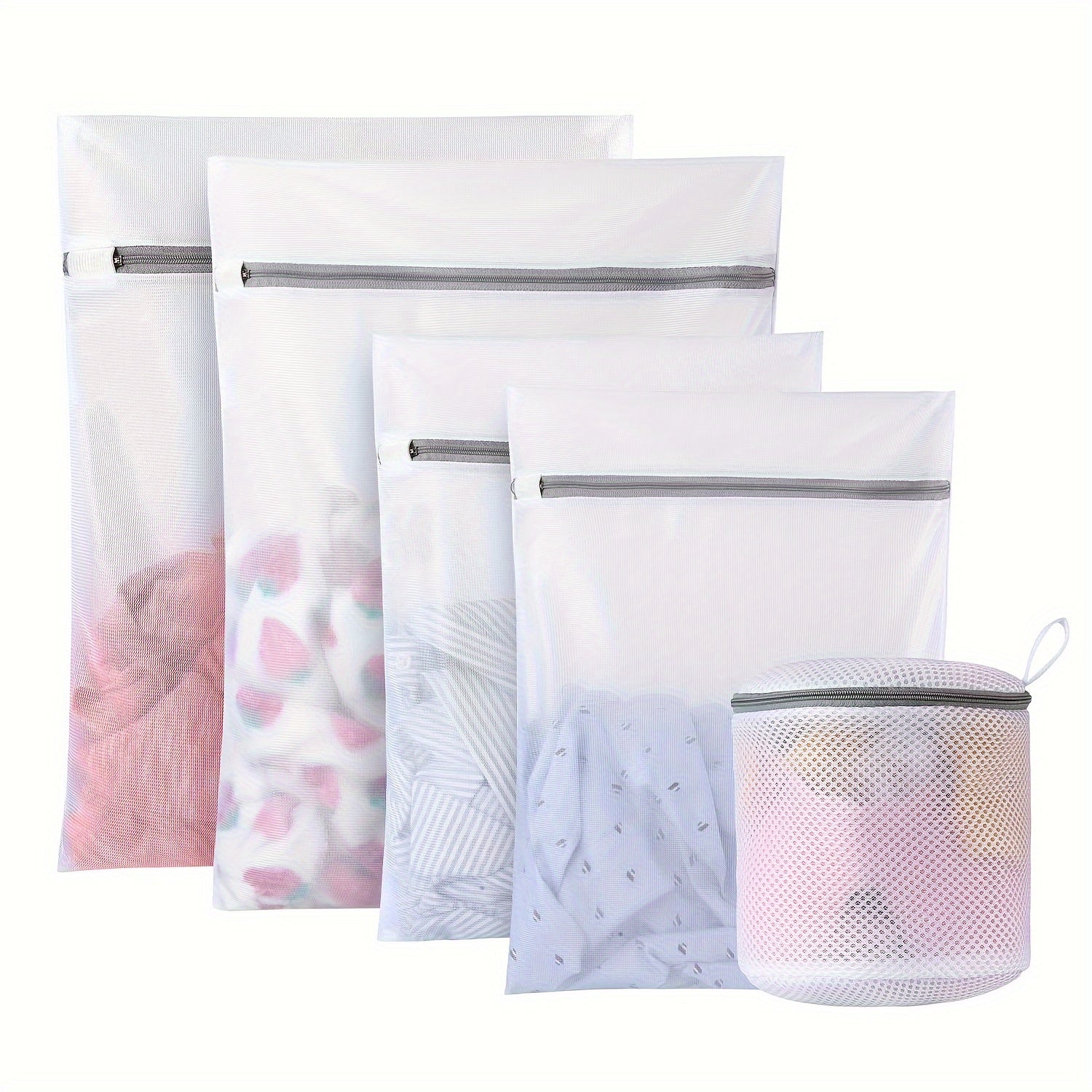 5 Pack Mesh Laundry Bags for Delicate Clothing, Underwear, Bras, Socks