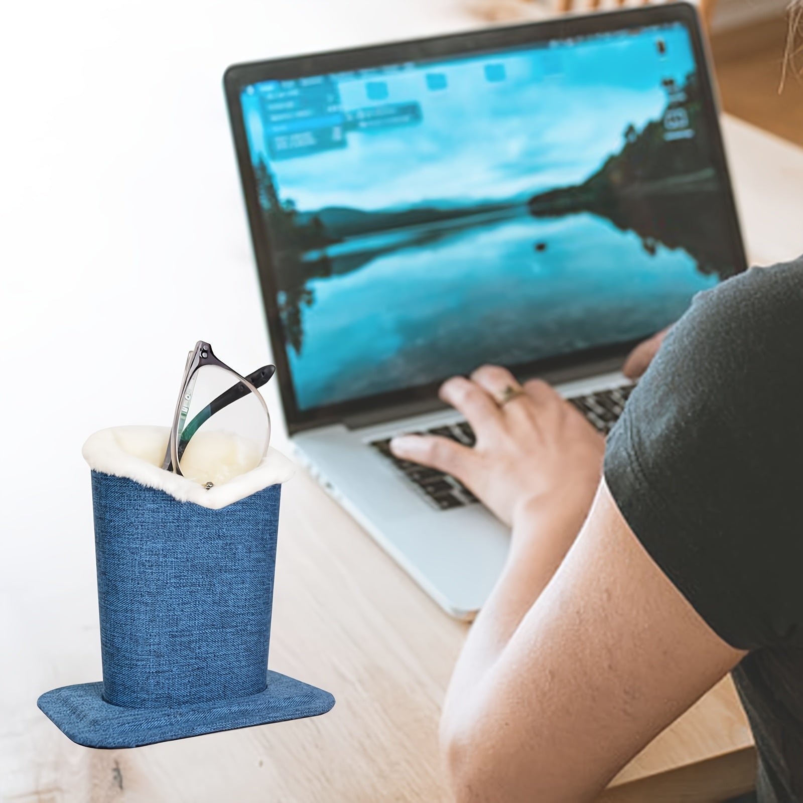 1 yoki 2 dona Plush Lined Ko'zoynaklar Uslubi - Yuqori Sifatli Ko'zoynaklar Uslubi Qutisi, Ko'zoynaklar Uslubi Stendi, Plush Lined Yotoqdagi Ko'zoynaklar Qutisi, Stol yoki Yotoq Stolida