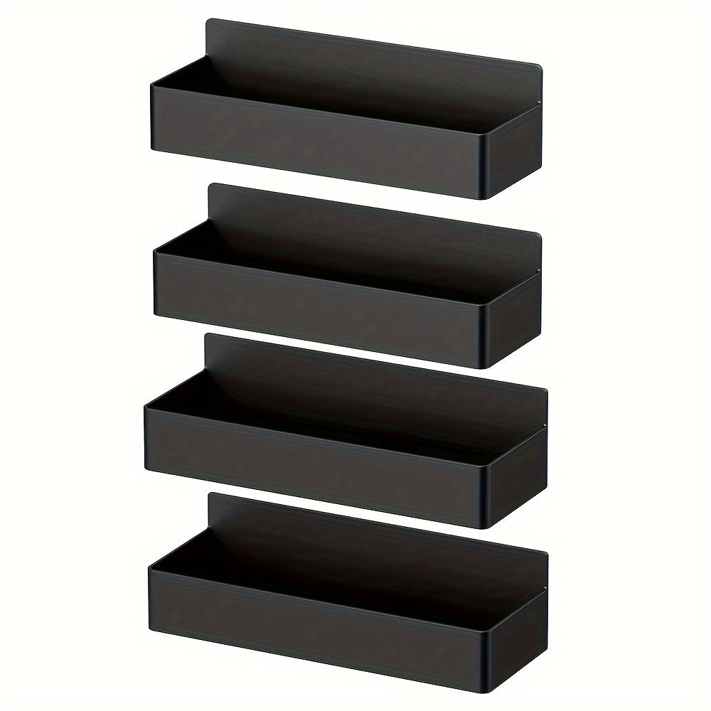 4PCS Large Capacity Magnetic Spice Holders Wall Mount Storage Rack Kitchen Organizer