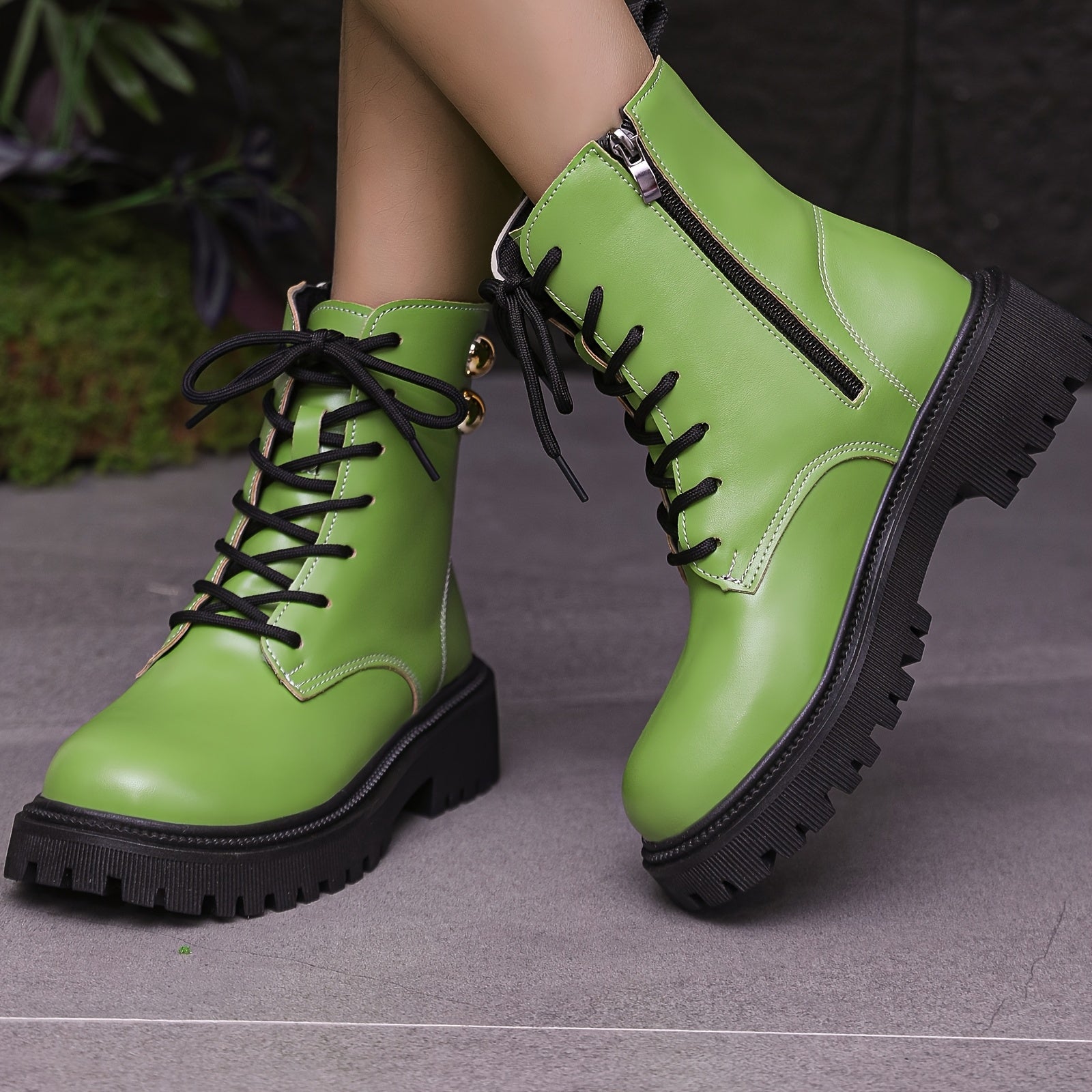 Women's Casual Ankle Boots with Thick Platform Synthetic Blue Low Heel