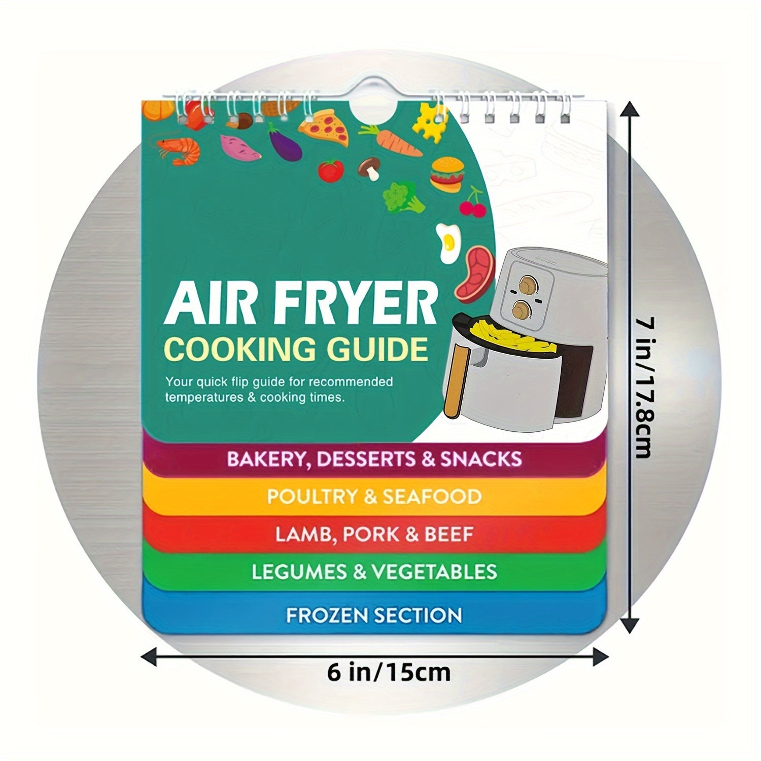 Guía de cocina con libro de recetas para olla a presión, tabla de tiempos, libros de cocina, imanes, conversión de cocina