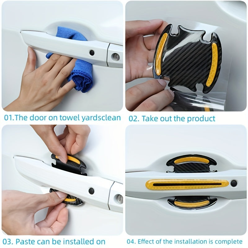 Protector de muñecas para coche, pegatina reflectante, protector de arañazos para pintura de coche