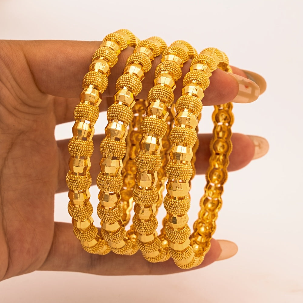 4 ta nafis va jozibador qotishma bilakuzuklar to'plami, ayollar uchun har kuni yoki to'ylar, partiyalar, musiqa festivallari va Shukronalik bayramlari kabi maxsus tadbirlarda taqish uchun mo'ljallangan zamonaviy marjonli bilakuzuklar.