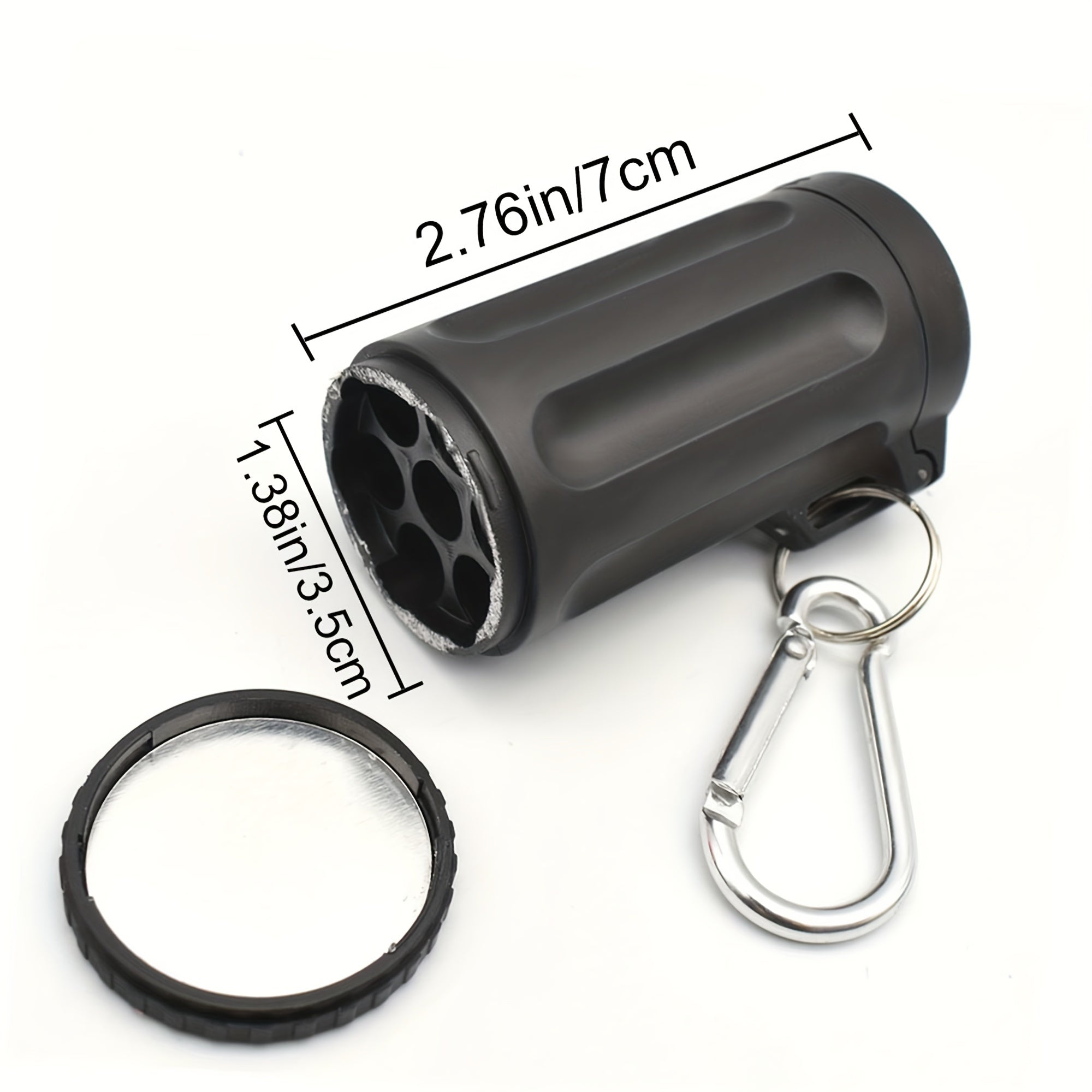 Portable Plastic Ashtray with Lid Keychain Hook Travel Outdoor Car Accessory