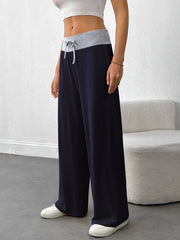 Women's Plus Size Lightweght Pajama Pants High Waist Drawstring Sleepwear