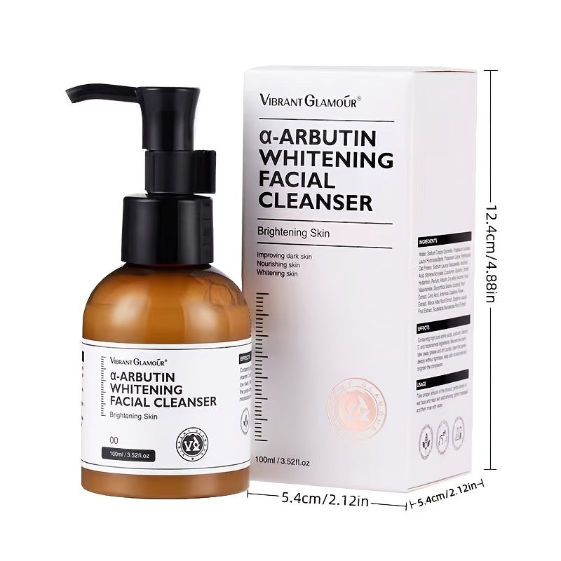 100ml Vibrant Glamour Arbutin Oqartiruvchi Yuz Tozalovchi - Uniseks Kattalar, Sheya Yog'i bilan Namlantiruvchi Kreml Formulasi, Romashka Hidli, Alkoholsiz, Barcha Teri Turlari Uchun, Chuqur Tozalovchi Yuz