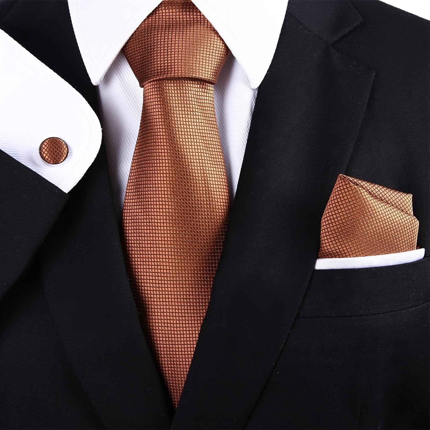 Мужской формальный набор галстуков с карманным платком и запонками для свадеб и деловых встреч