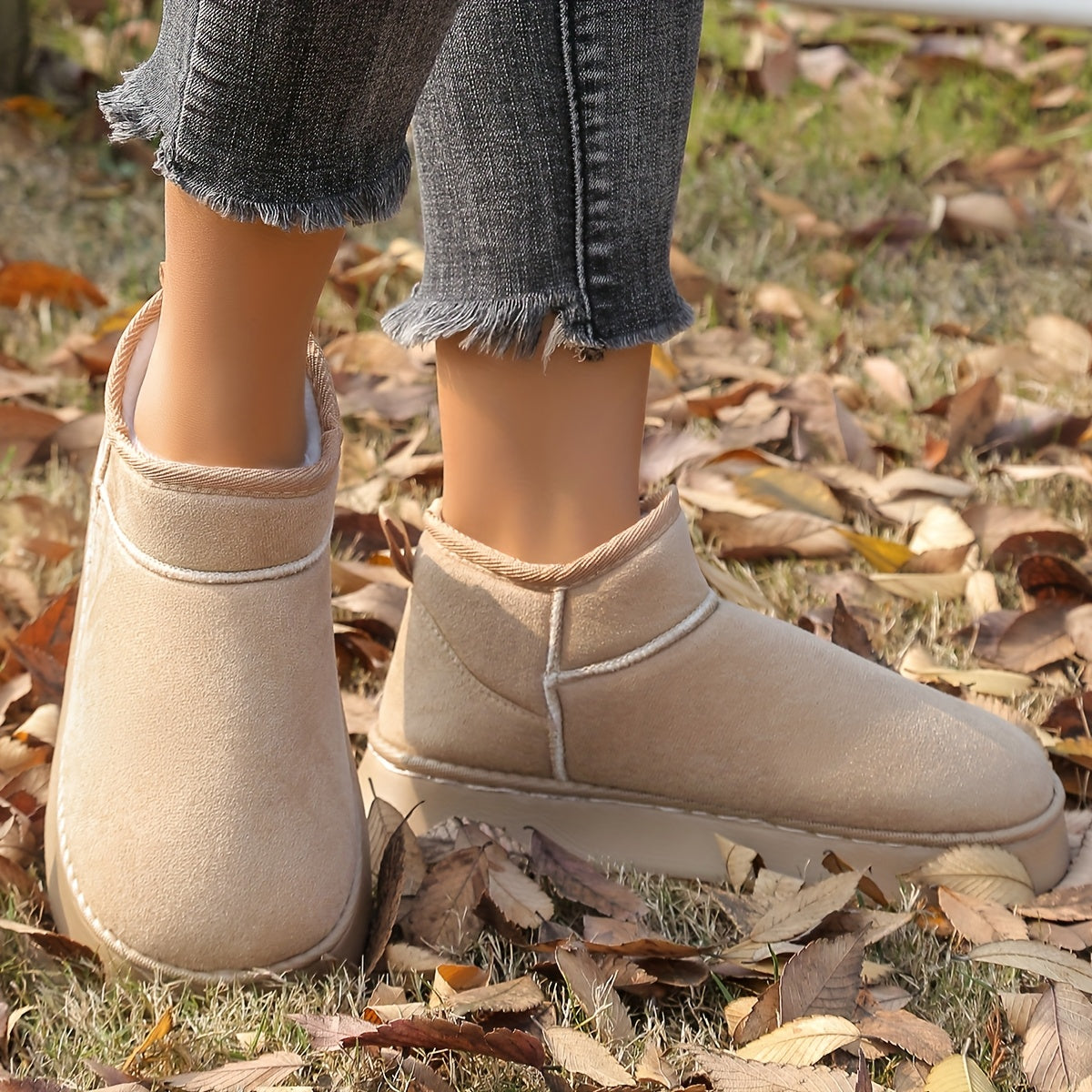 Unisex Plush Slippers Warm Non-Slip EVA Sole Indoor Outdoor All-Season