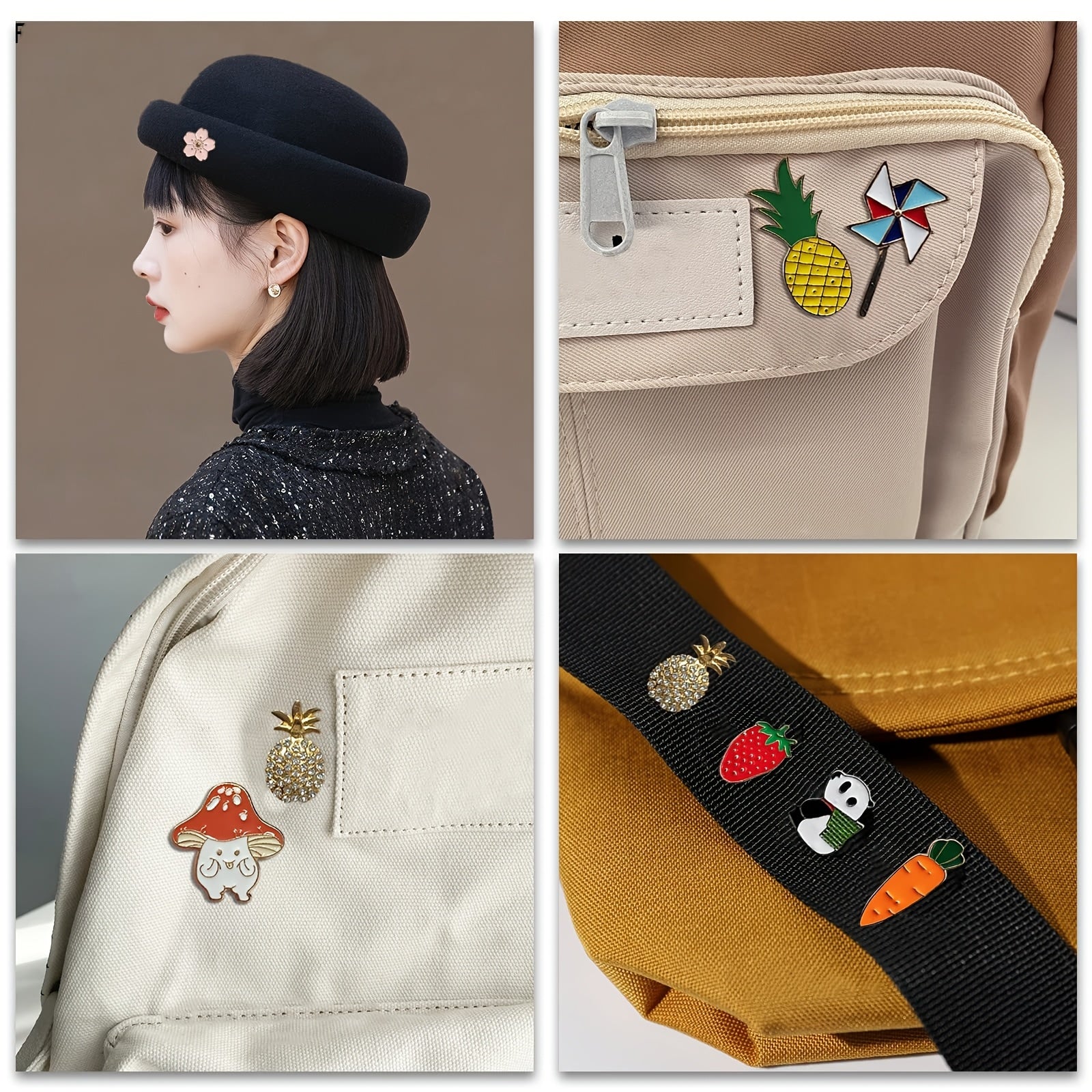 10 ta WhimsyWear Mini Cartoon Emal Pinlar to'plami saqlash qutisida - sharf, sumka, shlyapa va palto uchun ajoyib qotishmalar. Turli xil notekis shakllar ularni ayollar uchun qiziqarli va noyob moda aksessuari qiladi.