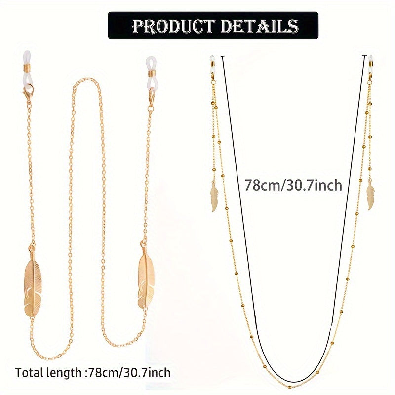 Pentagram Barglari Pendant Ko'zoynak Zanjir To'plami - Erkaklar va Ayollar uchun Zamonaviy Ko'zoynak Tasmali Egallovlar, Saqlovchi To'plar bilan. Metall Niqob Ko'zoynak Aksessuarlarini o'z ichiga oladi.