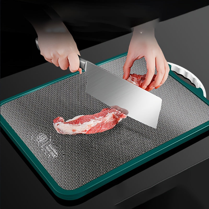 Stainless Steel Chopping Board with Non-Slip Grip and Drainage Holes