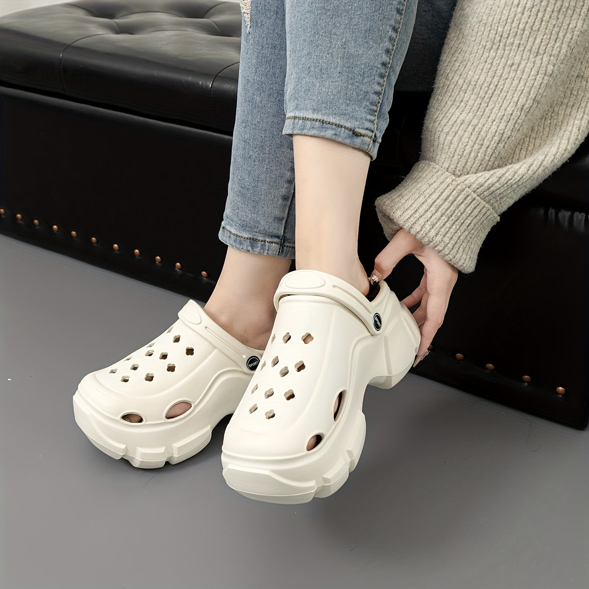 Women's Summer Casual EVA Shoes Breathable Round Toe Thick Sole