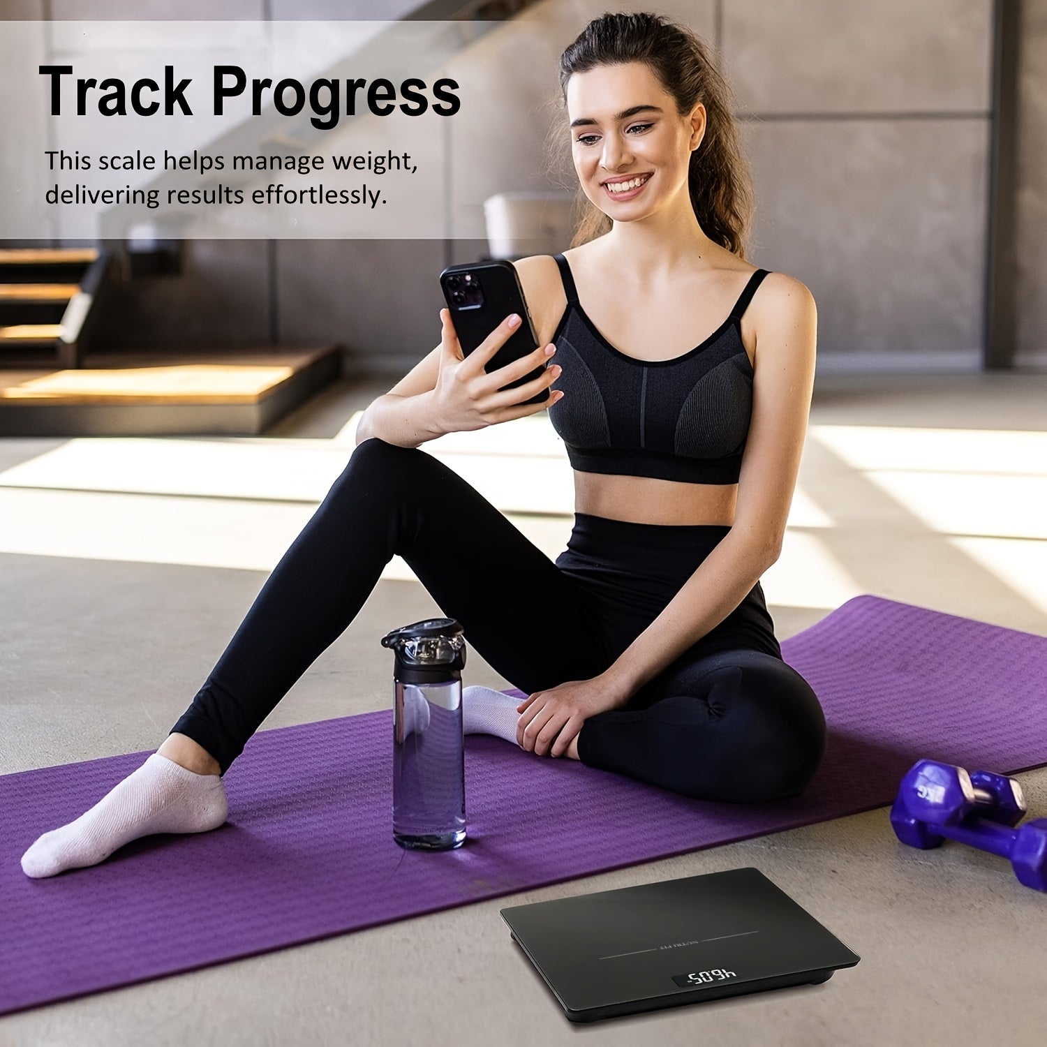 NUTRI FIT Digital Bathroom Scale LCD displey bilan, jismoniy vazn o‘lchash uchun kuchli va aniq, batareyali (Batareyalar kiritilmagan)