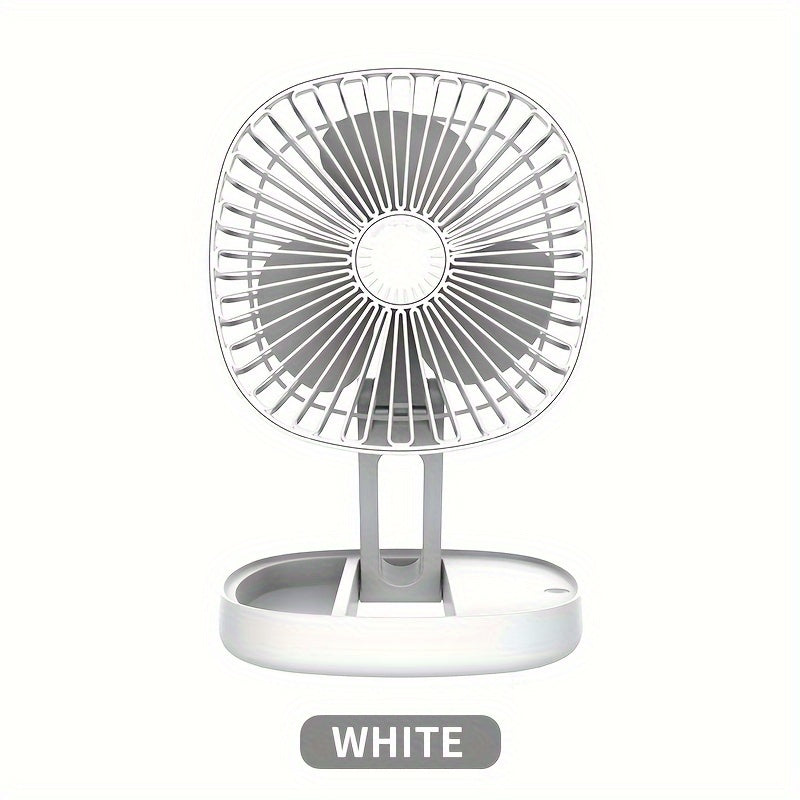 Portable Foldable Desk Fan with Rechargeable Battery, Spray Function, and Adjustable Speeds