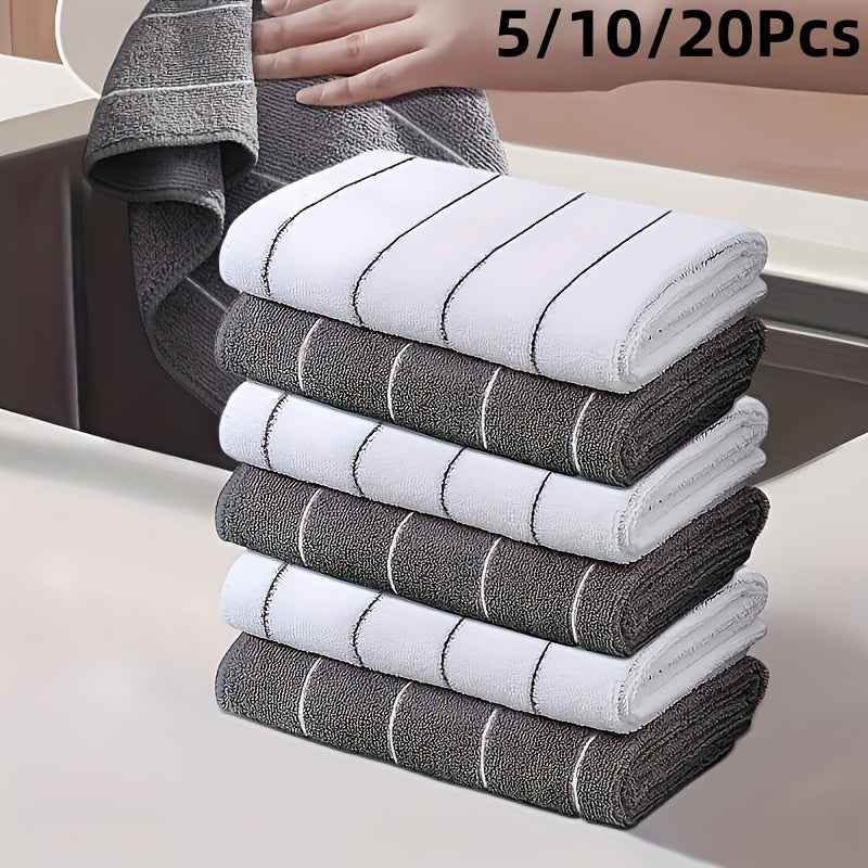 Juego de paños de limpieza en mezcla gris y blanco con tela suave, extra absorbente y de secado rápido