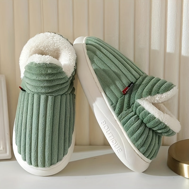 Women's Plush-Lined Slipper Boots with Thick Sole Indoor Outdoor Warmth