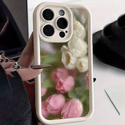 Flower Pattern TPU Phone Case for iPhone Full Protection Fall Resistance