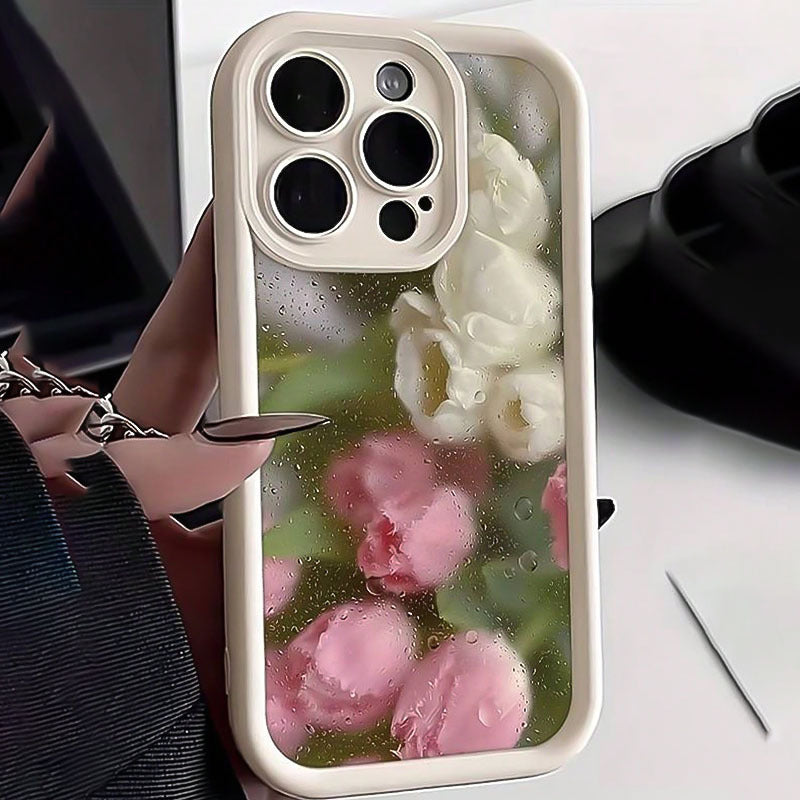 Flower Pattern TPU Phone Case for iPhone Full Protection Fall Resistance