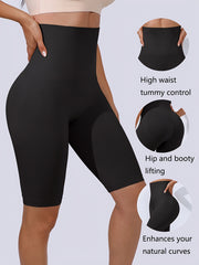 Women's High Waist Compression Shapewear Shorts Tummy Control Lift Buttocks Black
