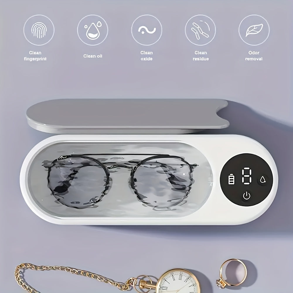 Portable Jewelry Cleaning Machine for Travel and Home USB Rechargeable 360° Glasses and Jewelry Care