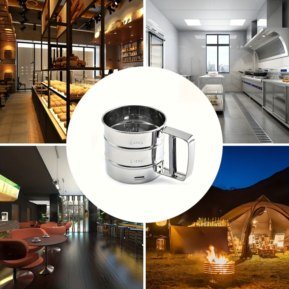 Handheld Stainless Steel Flour Sifter Semi-Automatic for Baking and Cooking