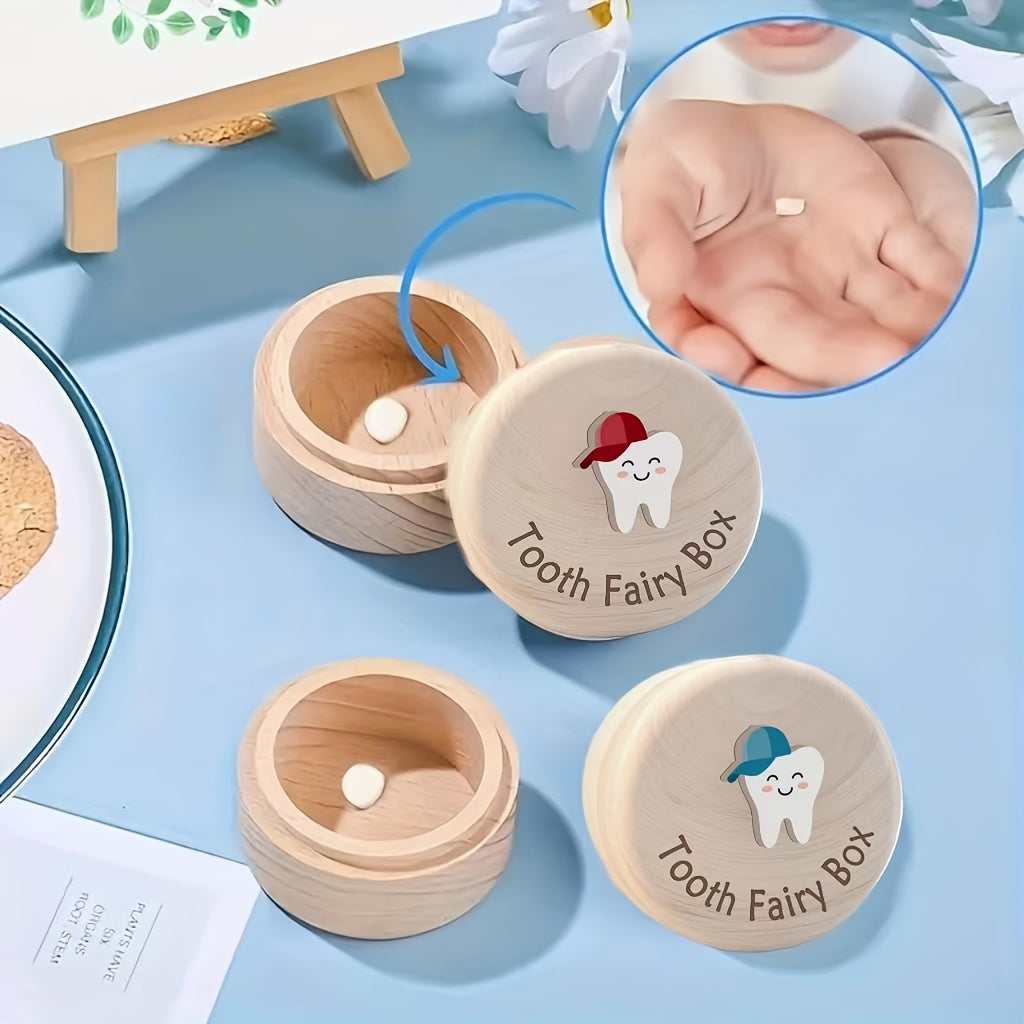Caja de almacenamiento de dientes de madera 3D para recuerdo, regalo por diente de caída para niños y adultos