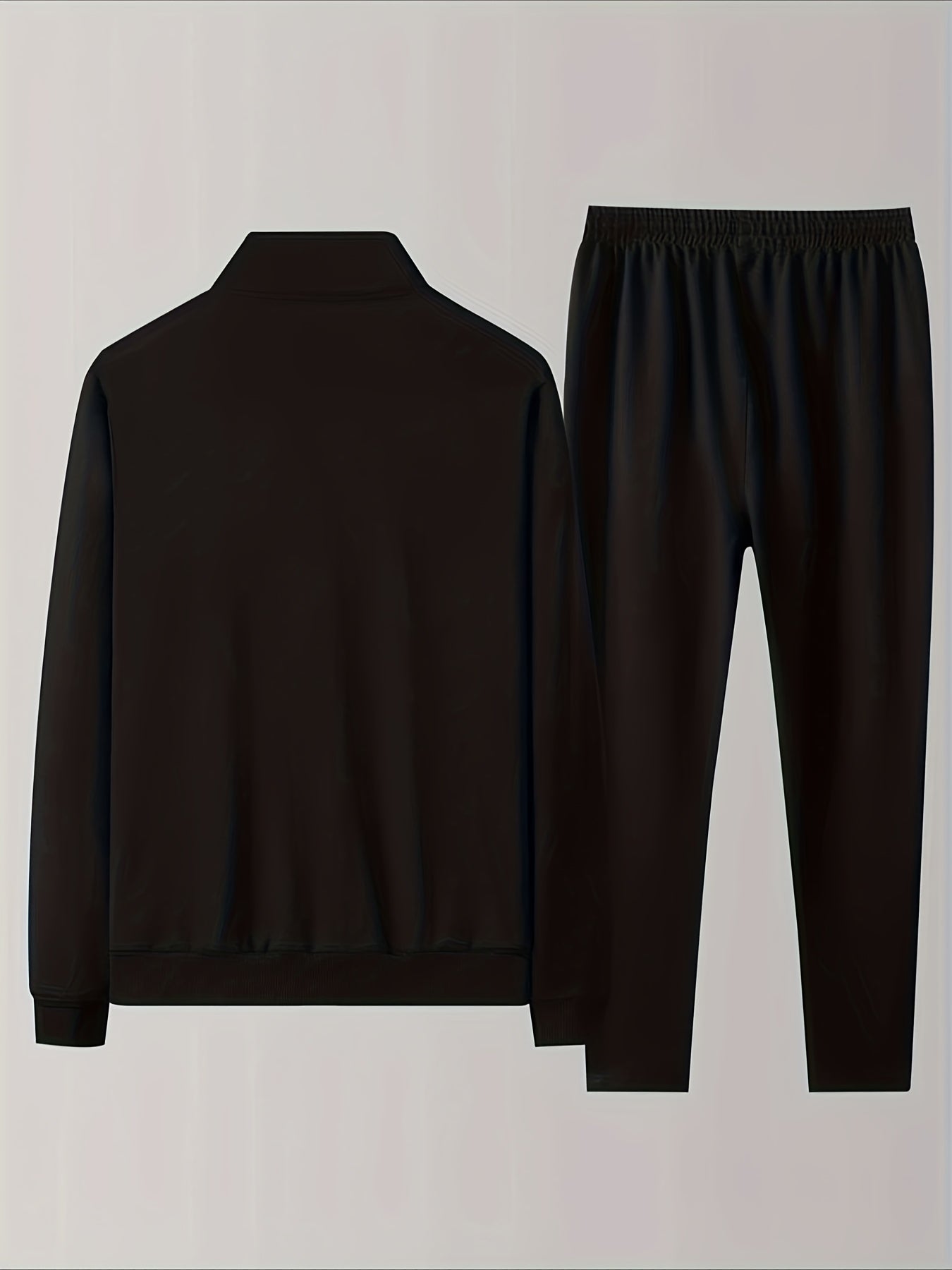 Men's Casual Sports Set with Solid Color Crew Neck Lightweight Micro-Elastic Polyester Summer