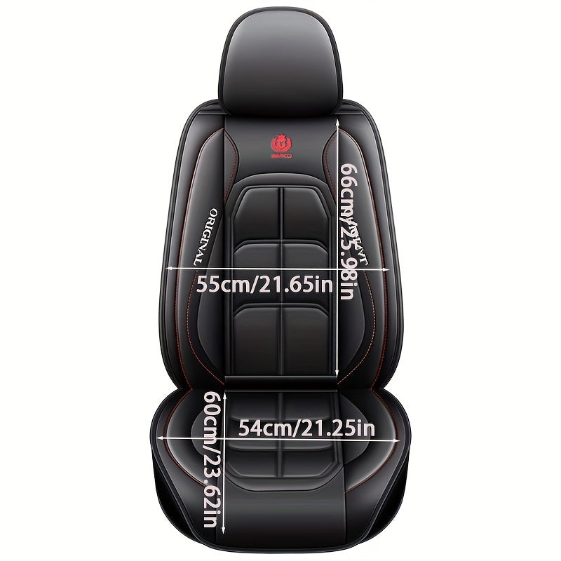 Car Seat Cover Leather Front Cushions for Sedan SUV Truck All-Season Red Black