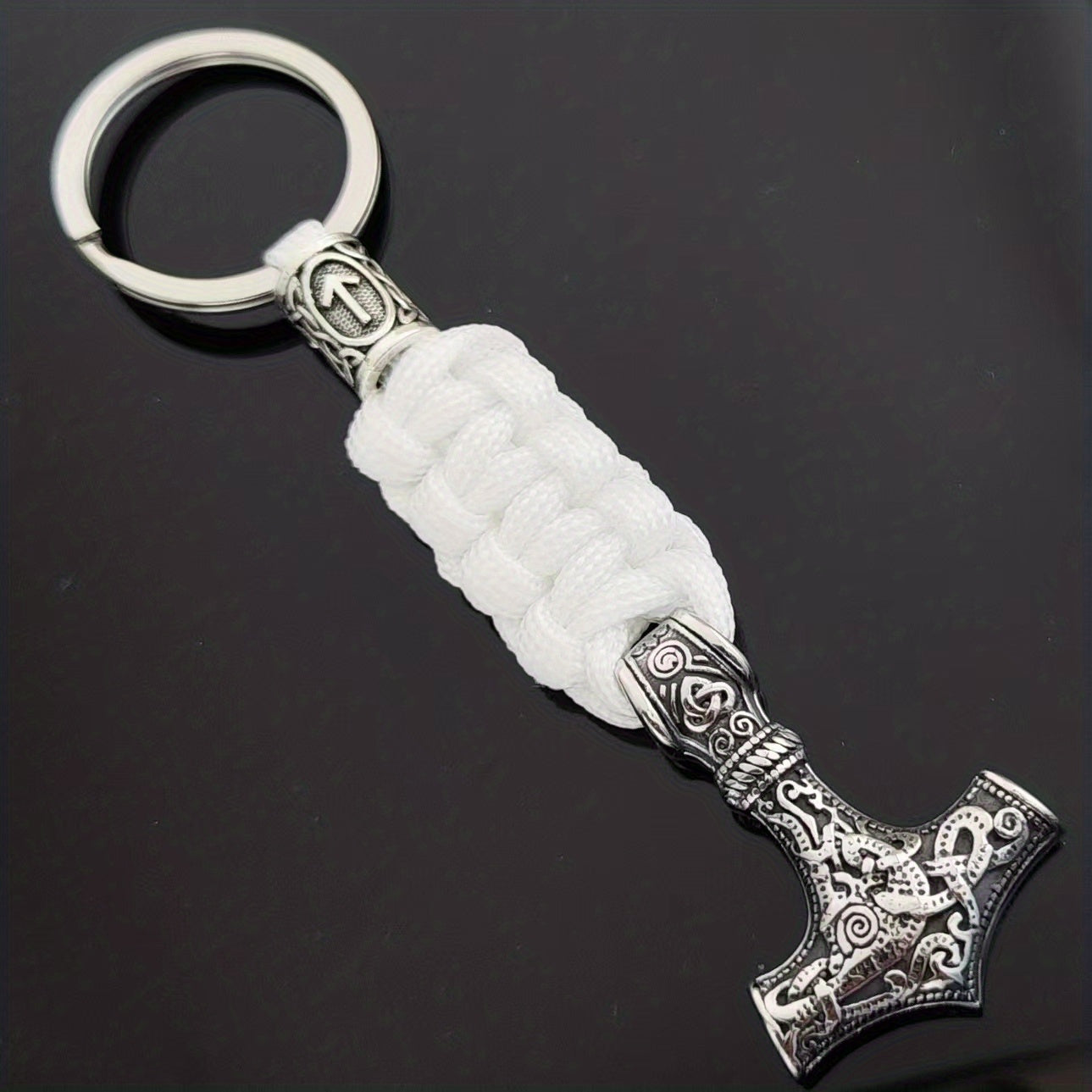 Handmade Viking Thor's Hammer Keychain Metal Norse Mythology Gift