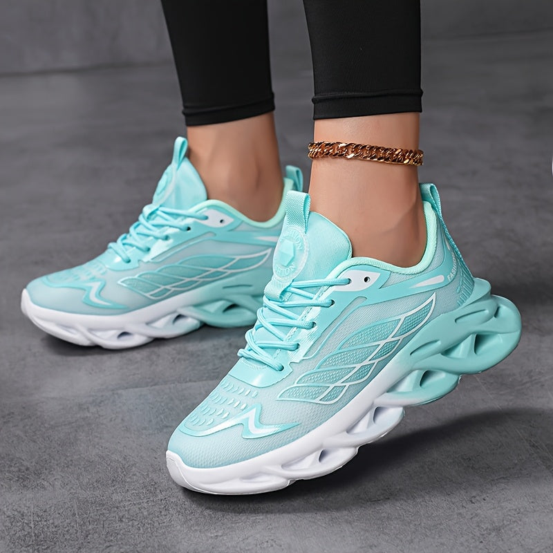 Women's Mesh Sneakers White Black Low-Top Running Casual Shoes