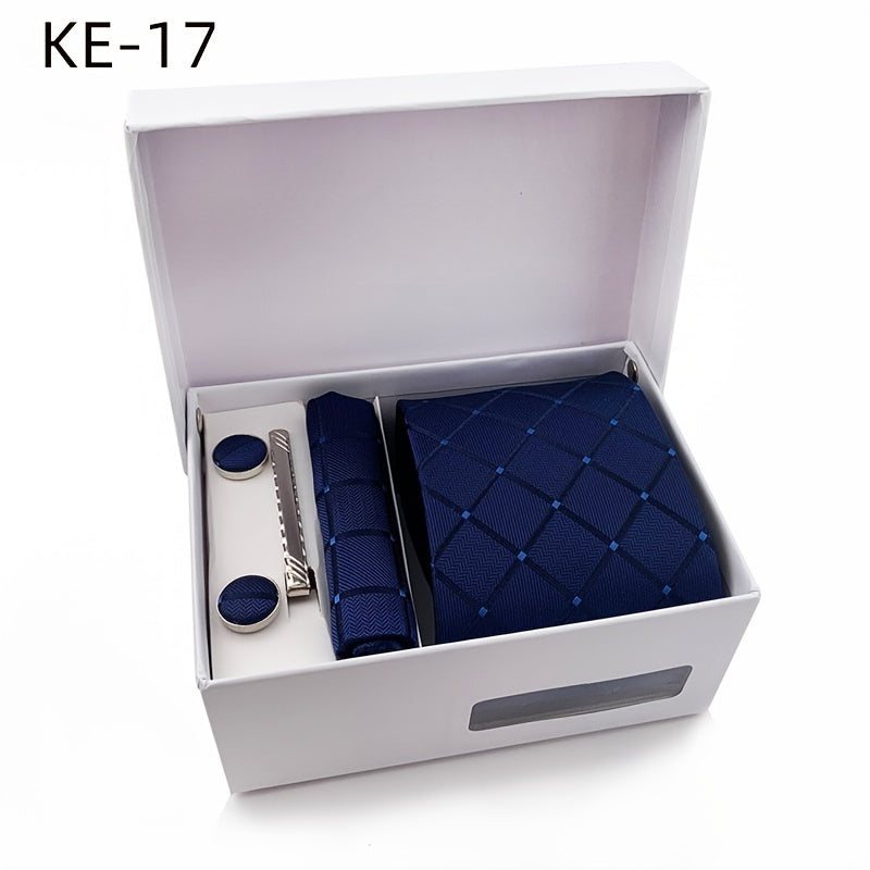 Men's Formal Plaid Tie Set with Gift Box