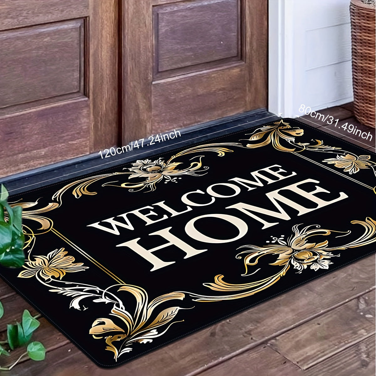 Bizning Home Floral Doormat bilan mehmondo'st muhit yarating - chidamli polyester mat, u sirg'almas, dog'ga chidamli va ichki/tashqi foydalanish uchun mukammal. Bu yengil, tez quriydigan mat oshxona, kir yuvish xonasi, hojatxona va boshqalar uchun ideal.