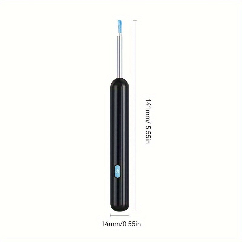 Wireless Earwax Removal Tool with Camera and Light, Rechargeable Ear Cleaning Device with 7 Scoops and Silicone Cases