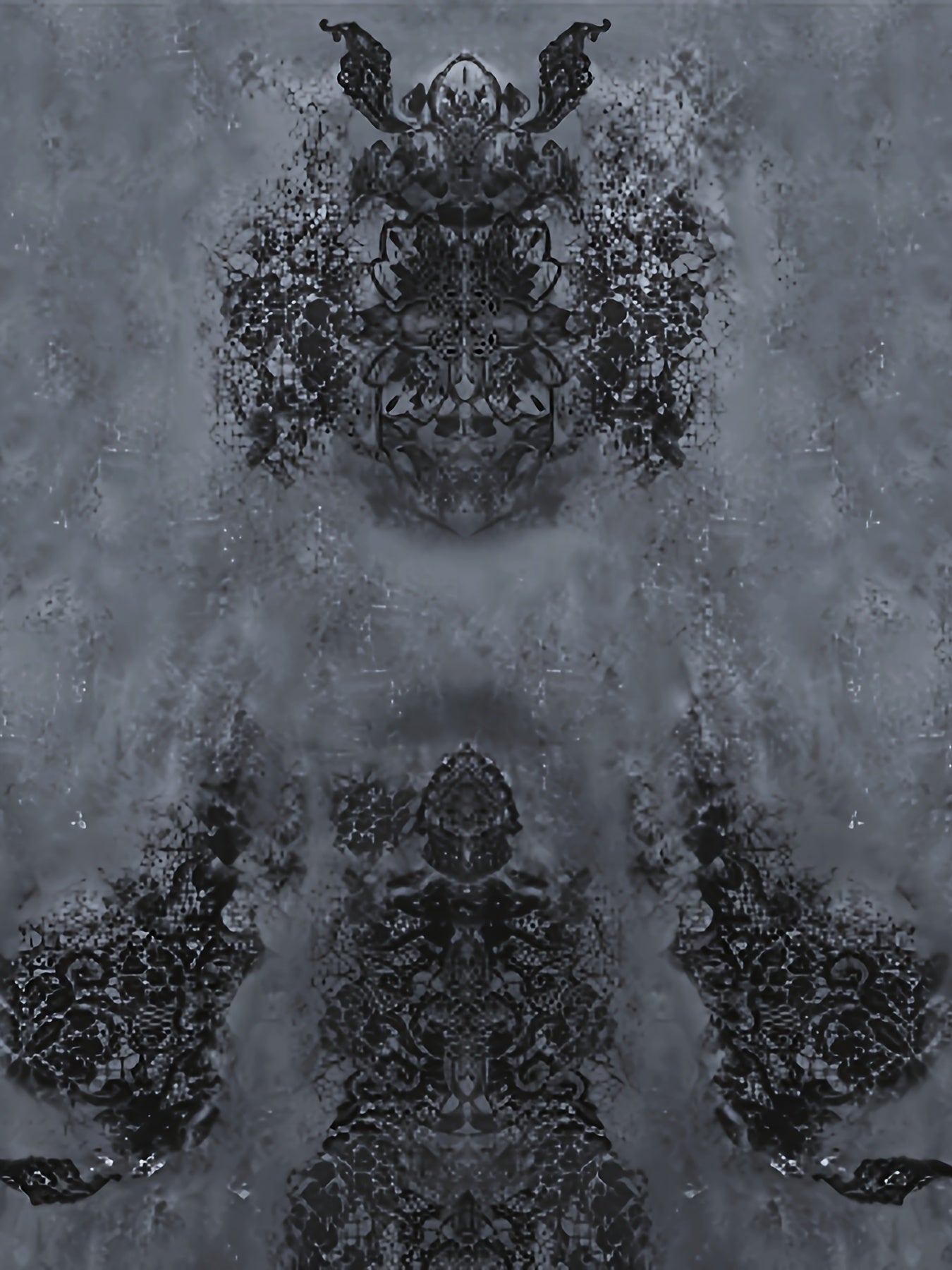 Women Plus Size Bohemian Midi Skirt Floral High-Waisted Heathered Gray